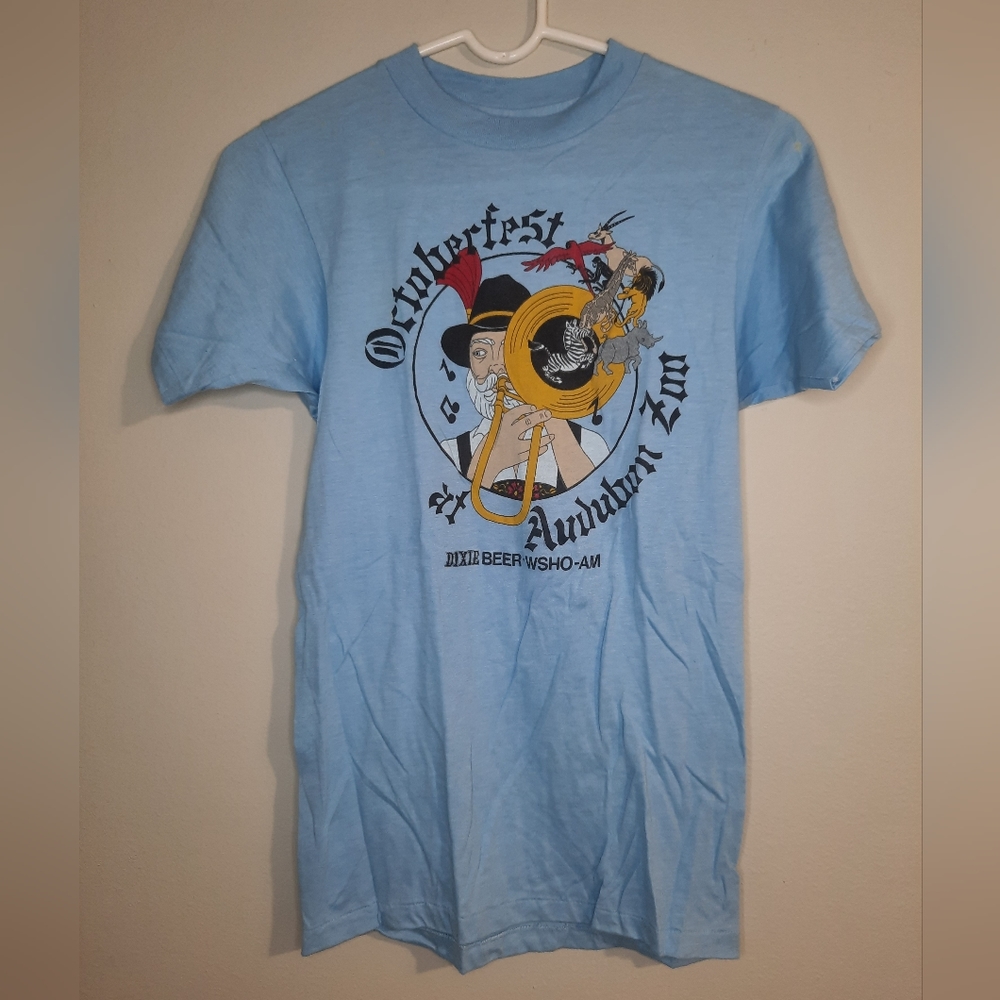 Vintage 70s 80s Audubon Zoo Dixie Beer Oktober Fest T Shirt Men Size Small Thin